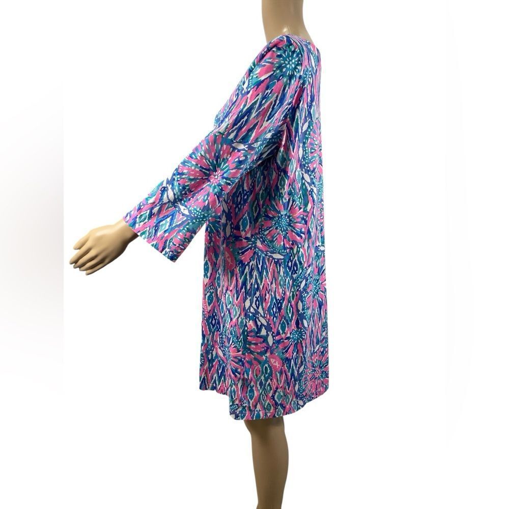 Lilly Pulitzer Tiki Pink Shake It Up Vibrant Summer Dress Size XL - Picture 3 of 4